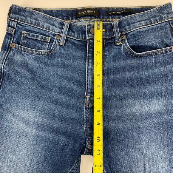 Banana Republic High Rise Straight Jeans Classic Style Medium Wash Size 28 - Picture 14 of 16